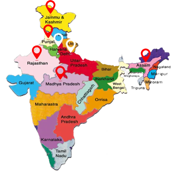 Map of states supplied by Nagpal Engineering & Sports